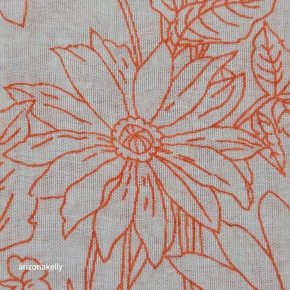 Vintage Echo Oblong Scarf Floral Outline 70's Vibes - Picture 9 of 10